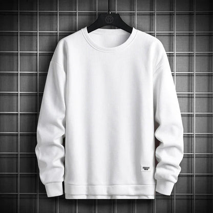 Waffle Knit Round Neck Soft Sweater
