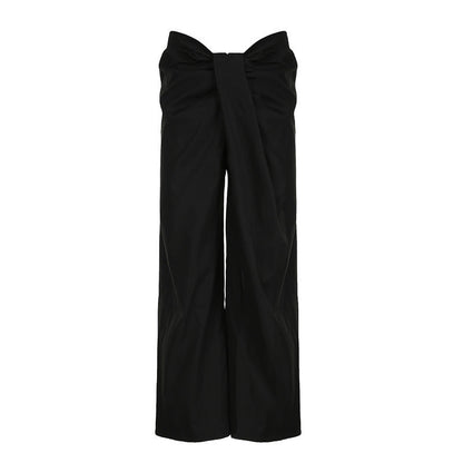 Women's High-Waist Palazzo Pants Elegant Pleated Skirt Style