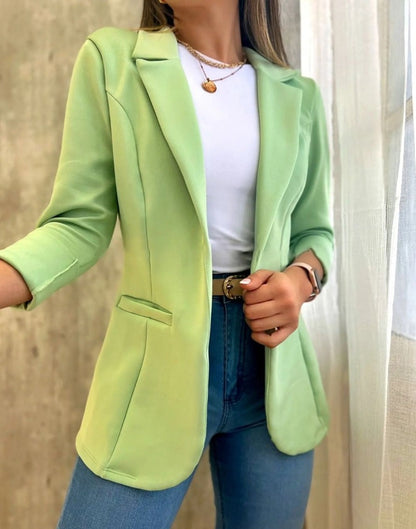 Women's Blazer Elegant Tailored Fit Long Sleeves