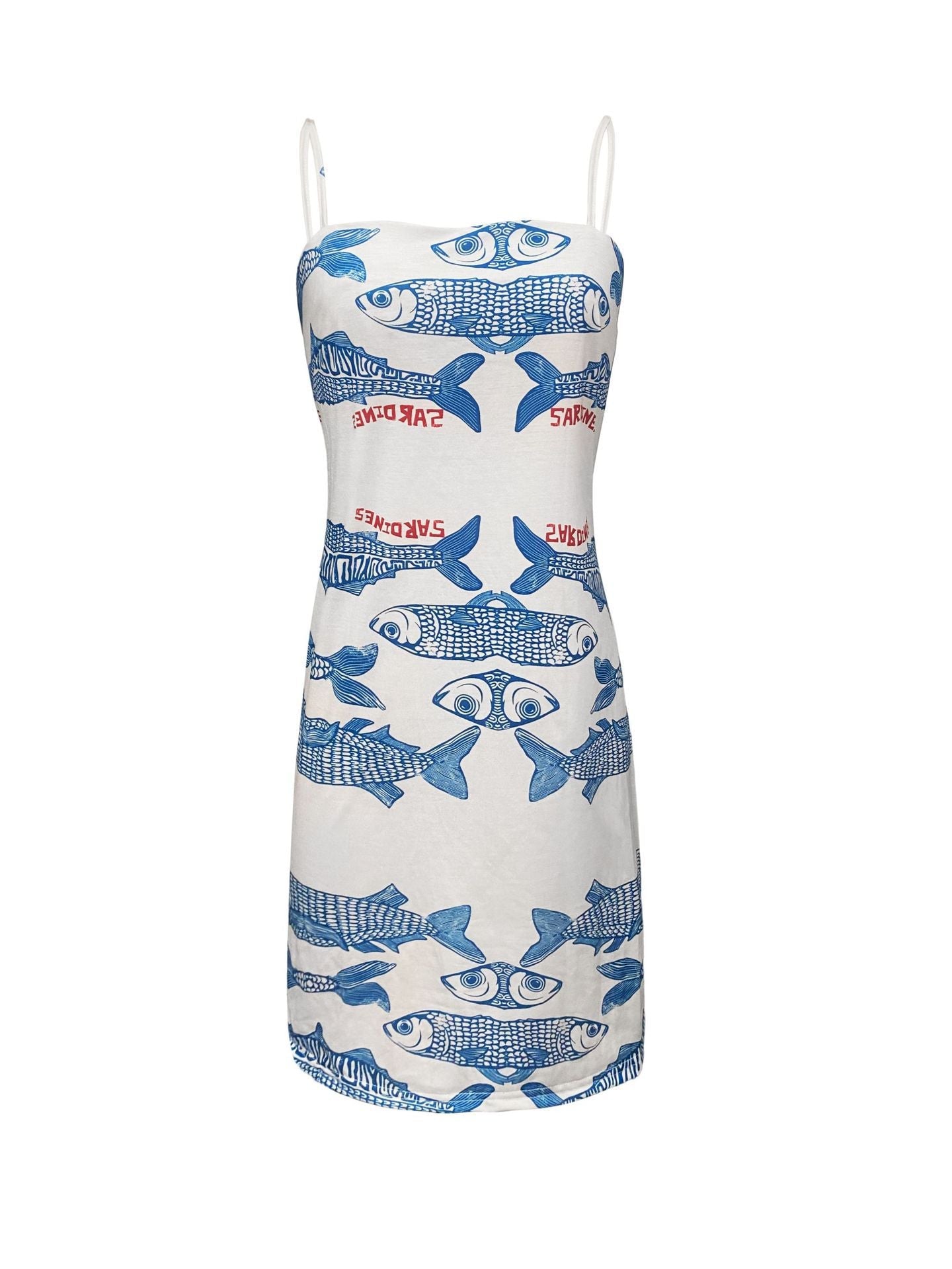 Women's Summer Dress Fish Pattern Elegant Beach Dress