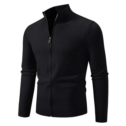 Herren Strickjacke Modern Stehkragen Funktionsverschluss