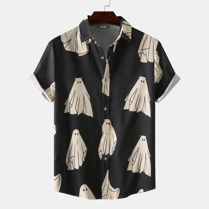 Men's T-Shirt Skull Flowers Trendy Summer