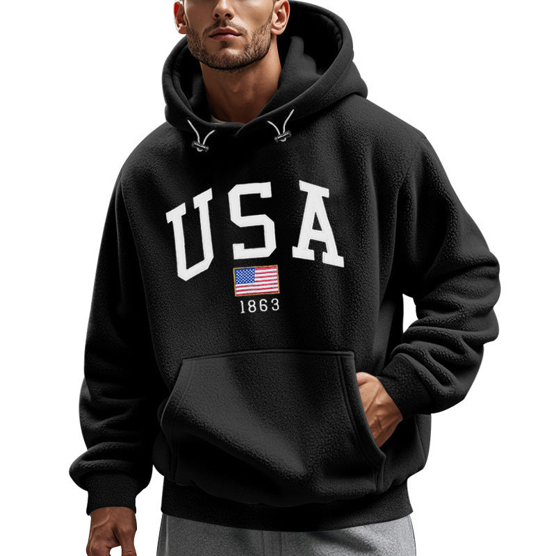 Men's Fleece Hoodie America Design Cuddly Warm