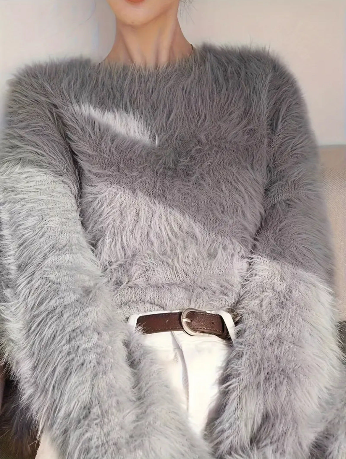 Women's Sweater Soft Fluffy Modern Design