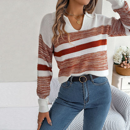 Women's Striped Knitted Winter Sweater
