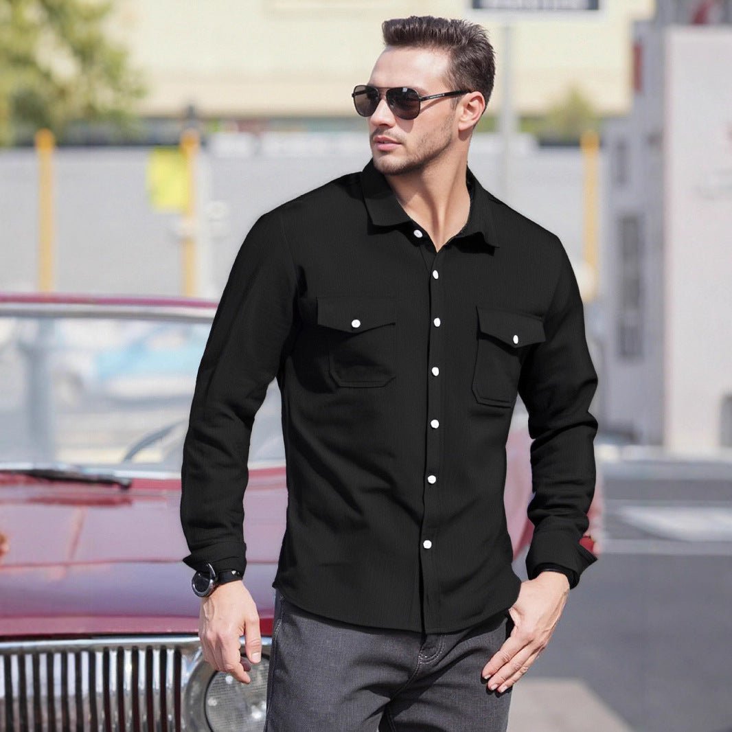 Herren Langarmhemd Modern Entspannt - IdealeKleiden