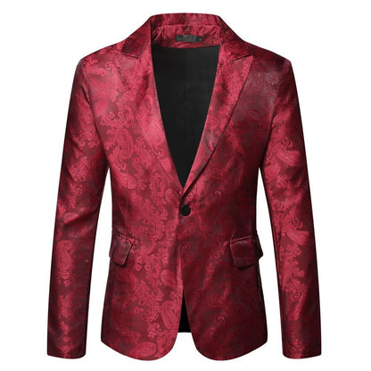 Men's Paisley Pattern Blazer Elegant Slim Fit