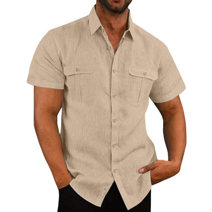 Men's Short-Sleeved Shirt Practical with Chest Pocket