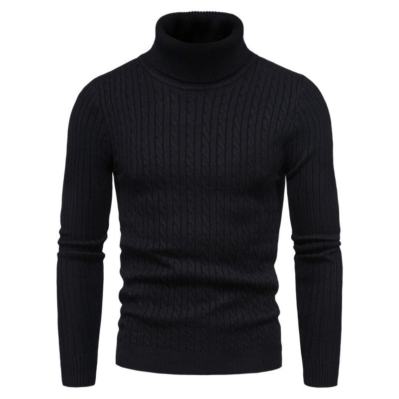Men's Turtleneck Sweater Cable Knit Elegant Fashion