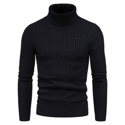 Men's Turtleneck Sweater Cable Knit Elegant Fashion