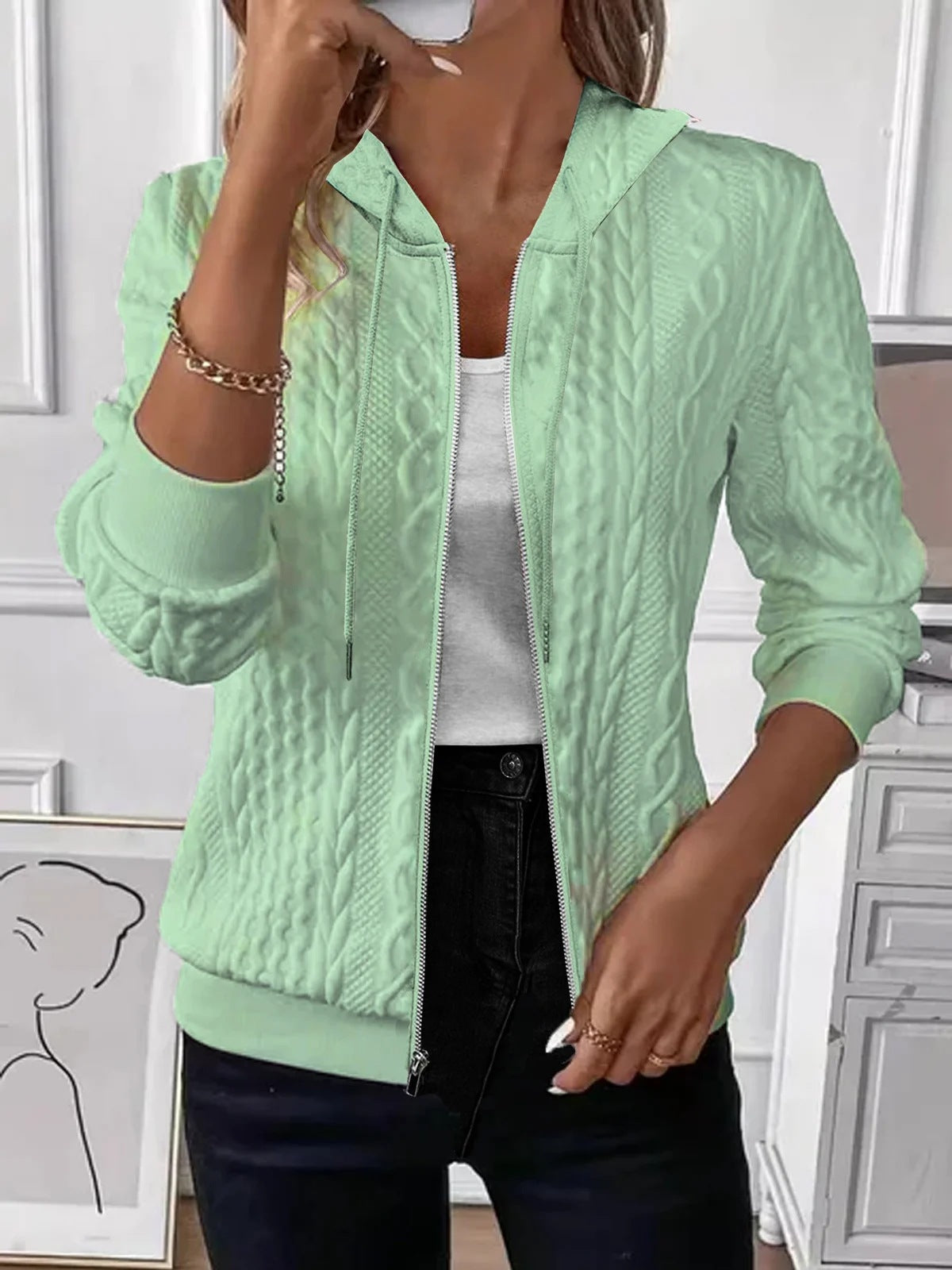 Women's Cardigan Hooded Warm Elegant