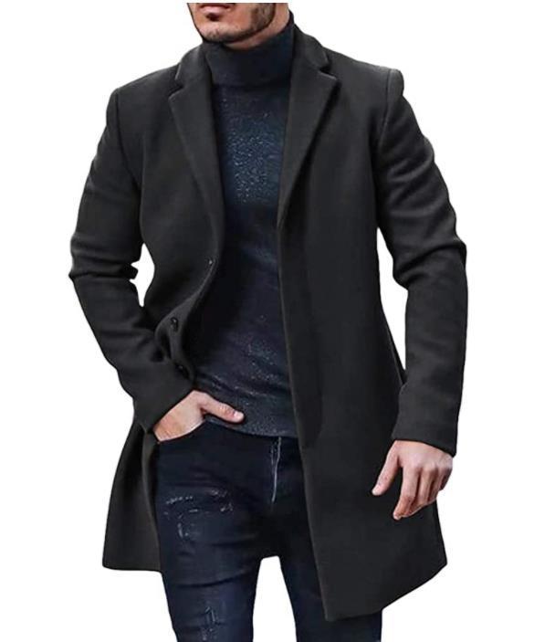 Men's Winter Coat Elegant Classic Black