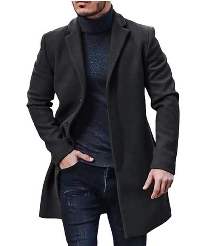 Men's Winter Coat Elegant Classic Black