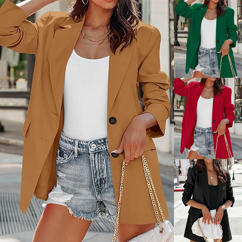 Damen Oversize Blazer Großzügig Schnitt Stilvoll - IdealeKleiden