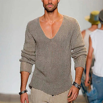 Men's Casual V-Neck Pullover Comfortable