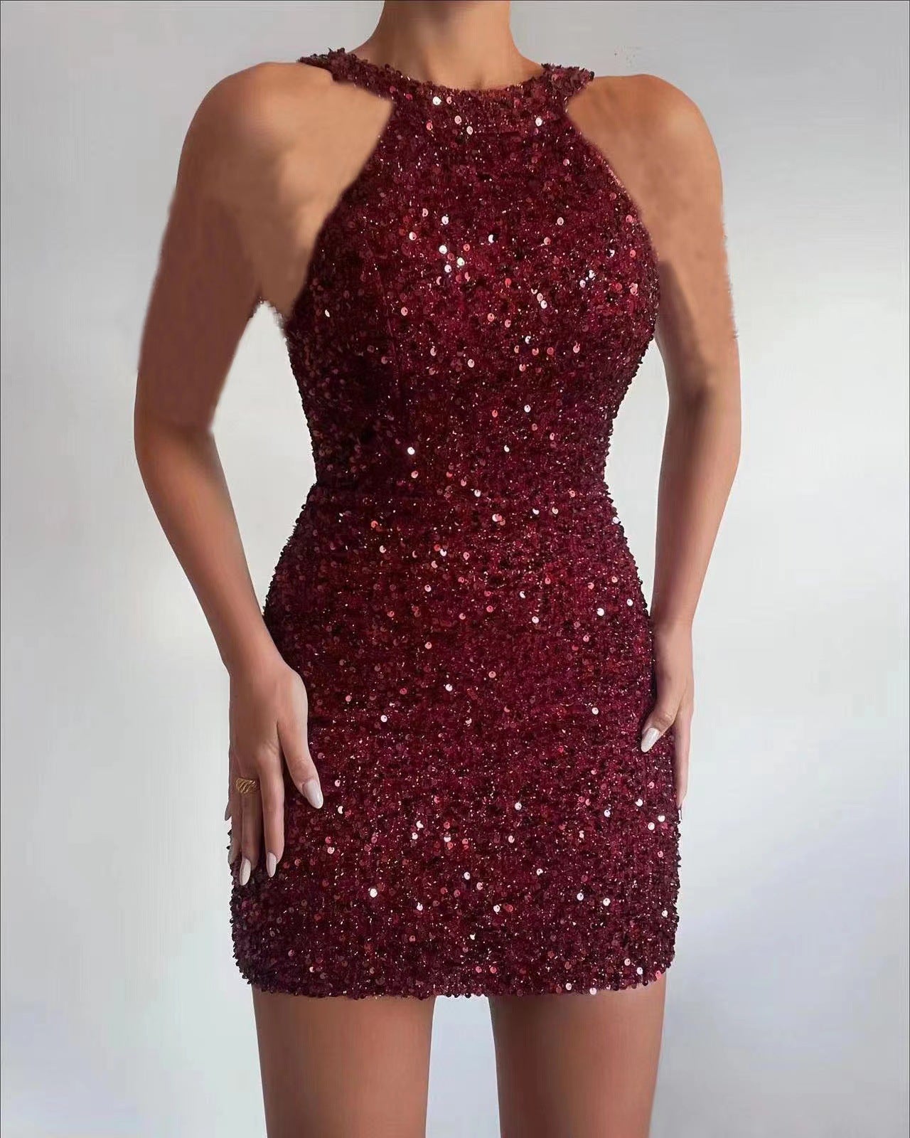 Glamorous Sequin Dress for Women, Elegant, Body-Hugging