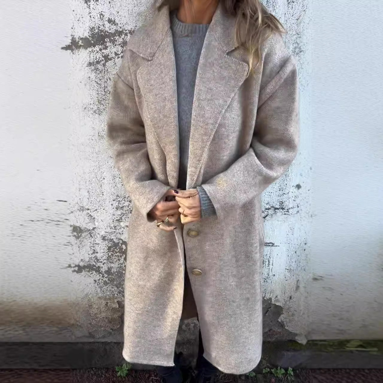 Women's Wool Coat Oversized Elegant Design