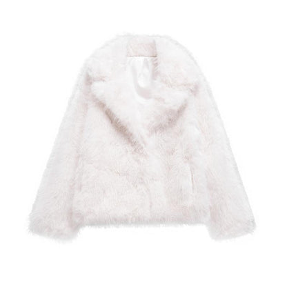 Women's Elegant Long Faux Fur Blazer