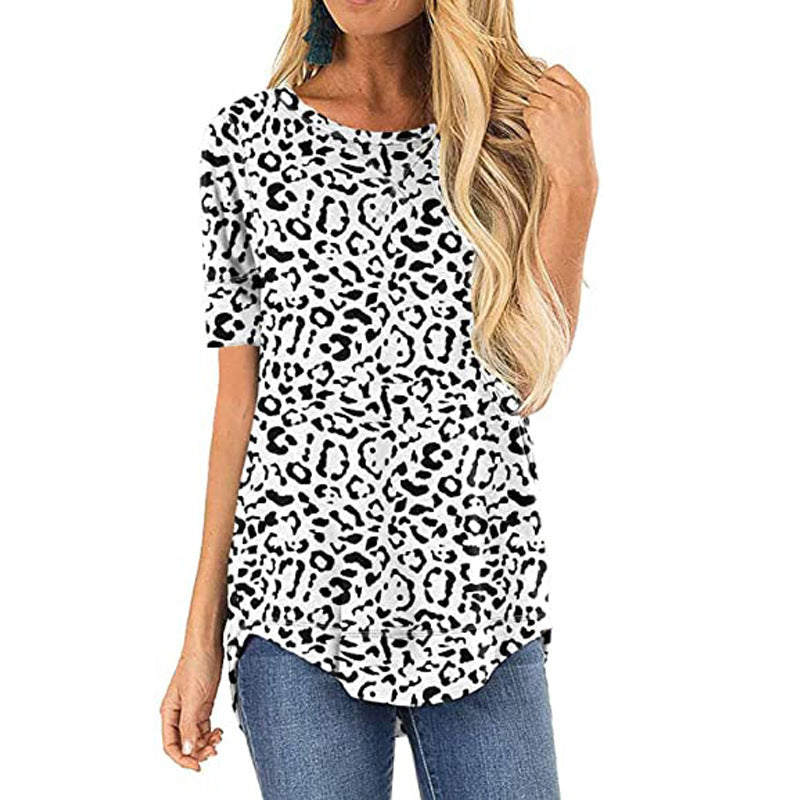 Damen Tierprint T-Shirt Trendy Sommerkleidung