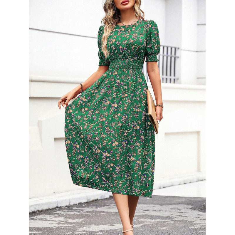 Summer Dress Floral Print Empire Waist Women's Dress