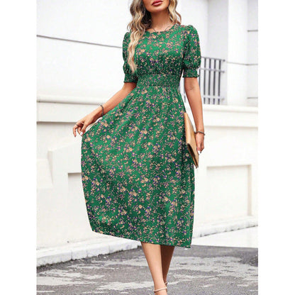 Summer Dress Floral Print Empire Waist Women's Dress