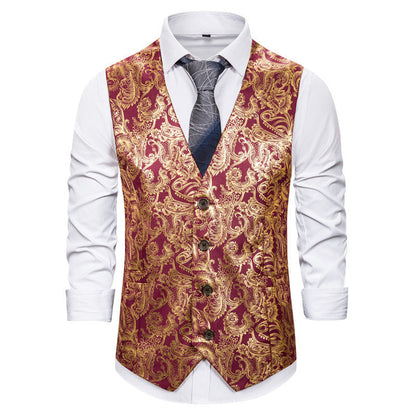 Men's Vest Elegant Brocade Luxury Design