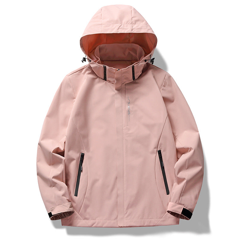 Waterproof Women's Jacket with Hood and Breathable Material