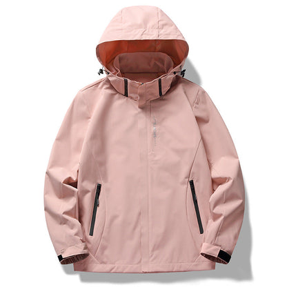 Waterproof Women's Jacket with Hood and Breathable Material