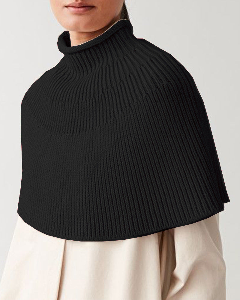 Women's Knitted Cape Elegant Design High Collar