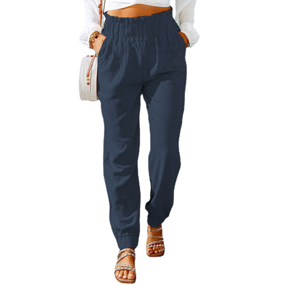 Women's Summer Trousers Lightweight Cotton Elastic