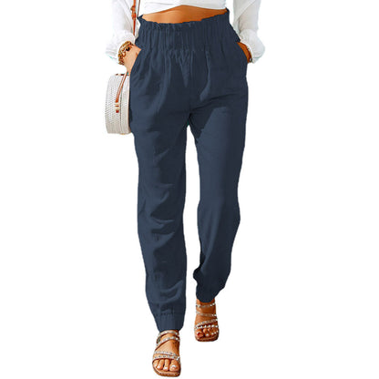 Women's Summer Trousers Lightweight Cotton Elastic