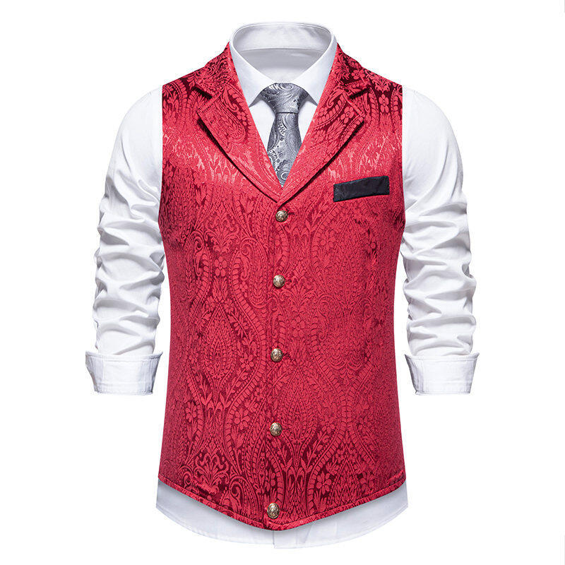 Men's Suit Vest Elegant Floral Pattern High Quality