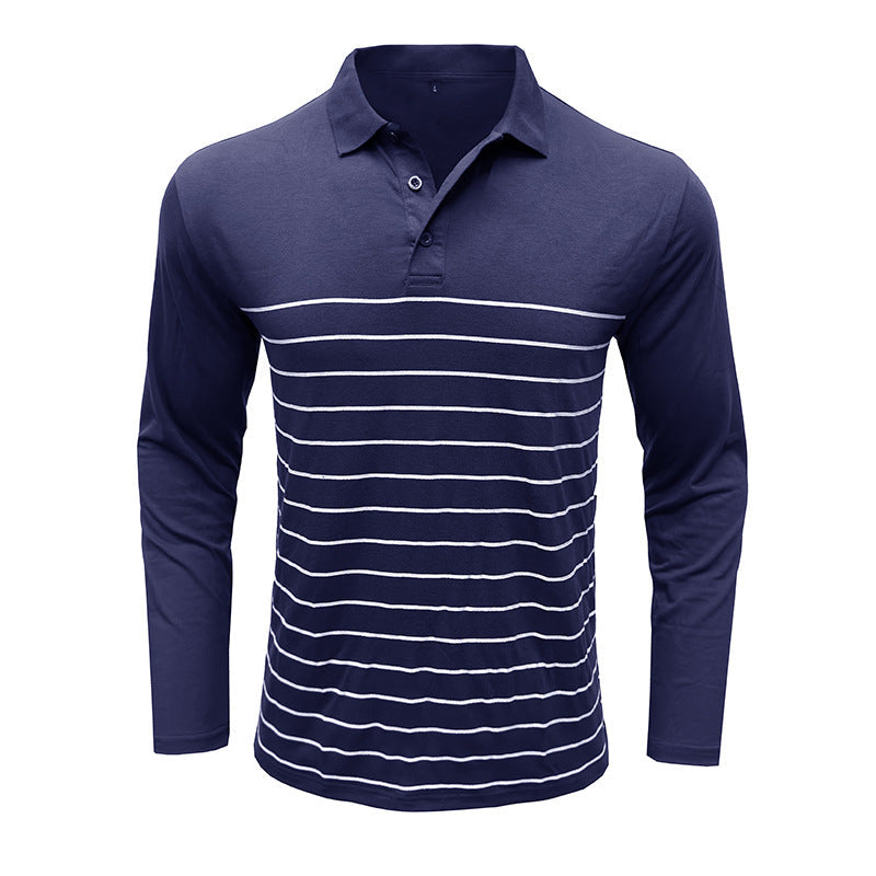 Elegant Piqué Pullover Slim Fit Stripe Design