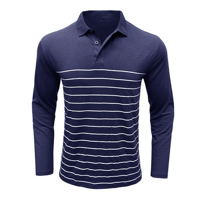 Elegant Piqué Pullover Slim Fit Stripe Design