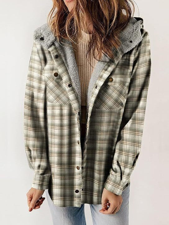 Women's Wool Coat with Plush Hood