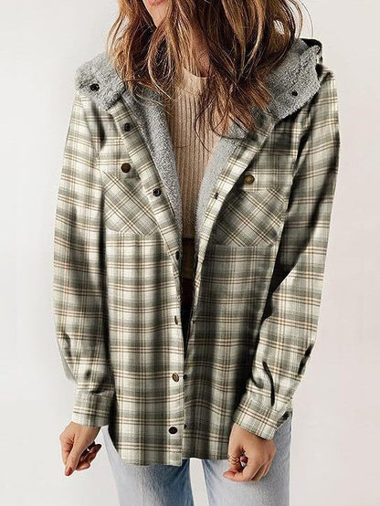 Women's Wool Coat with Plush Hood