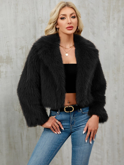 Women's Elegant Faux Fur Bolero Jacket