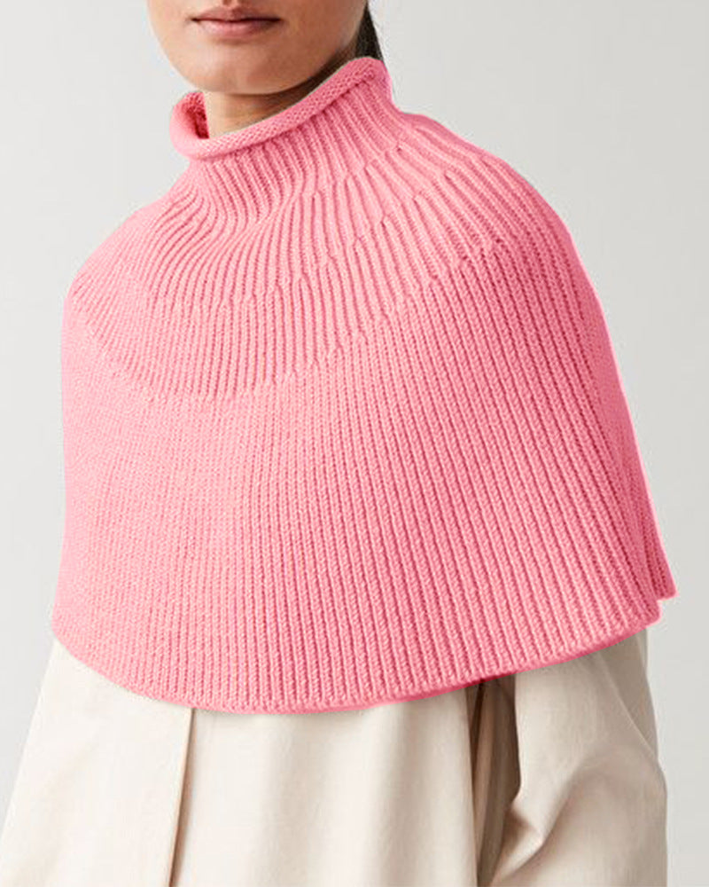 Women's Knitted Cape Elegant Design High Collar