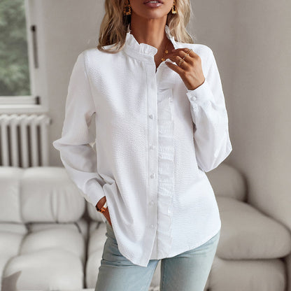 Women's Blouse Ruffled Elegant Cut