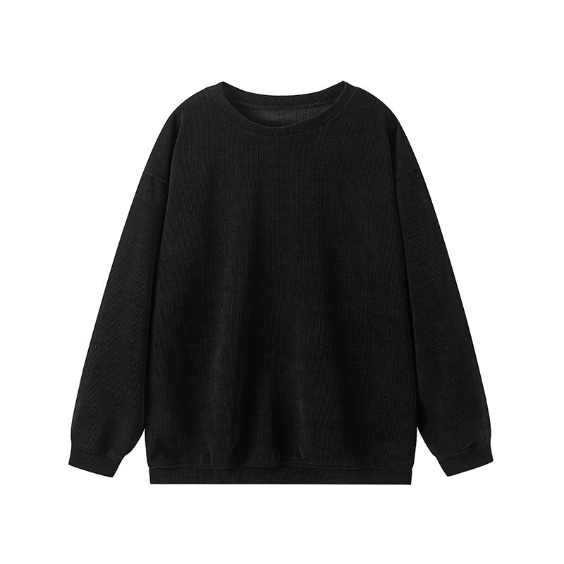 Ribbed Knit Dress Comfortable Round Neck Long Sleeves