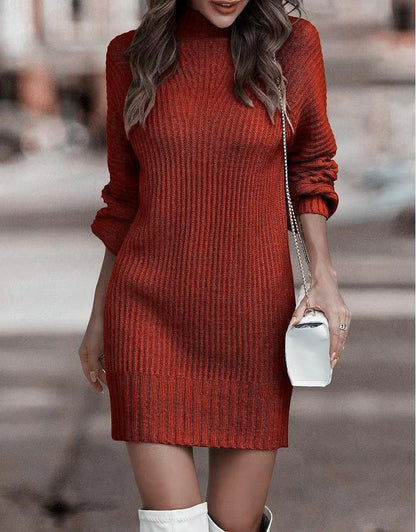 Women's Mini Dress Knit Look Elegant Cut