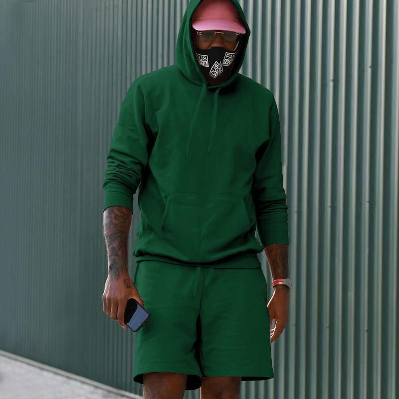 Men's Sportswear Set Sweat Hoodie Shorts Comfort