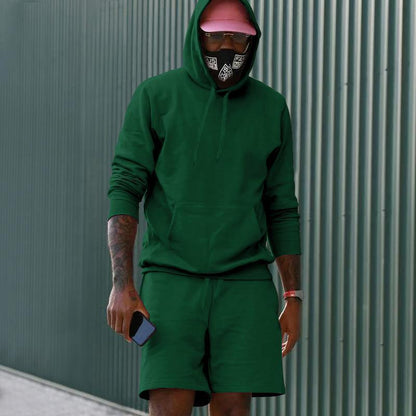 Men's Sportswear Set Sweat Hoodie Shorts Comfort