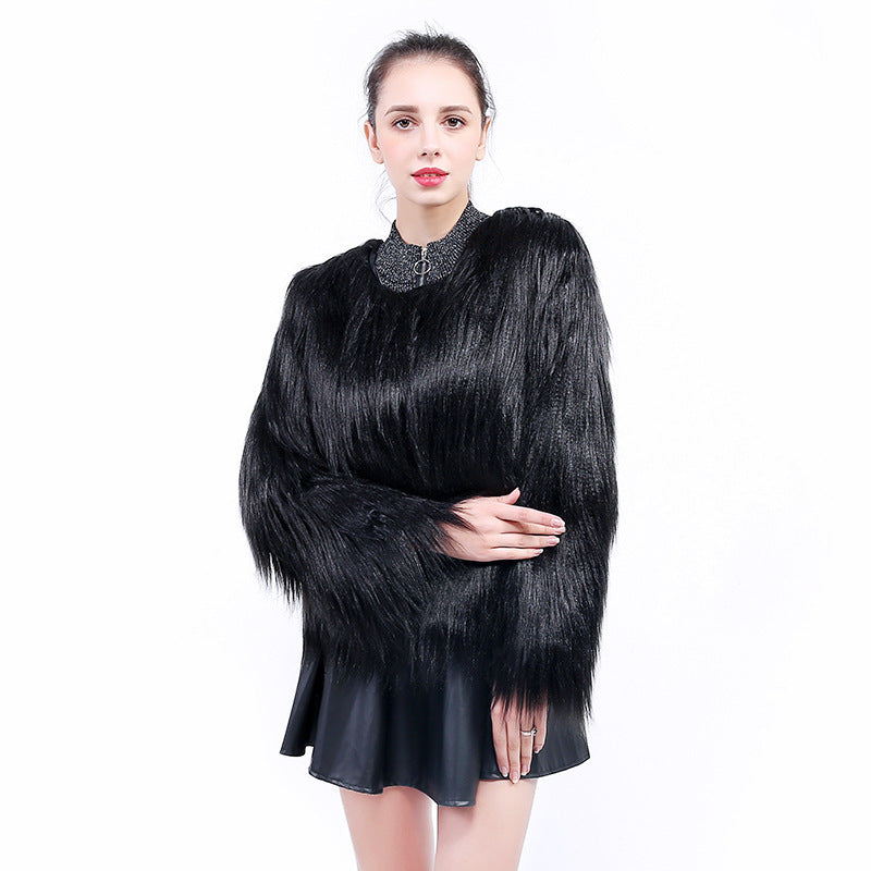 Women's Faux Fur Coat Soft Long-Sleeved Elegant