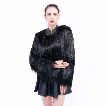 Women's Faux Fur Coat Soft Long-Sleeved Elegant