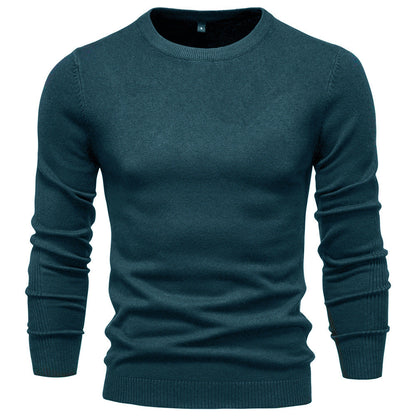 Men's Round Neck Cotton Sweater Elegant Design