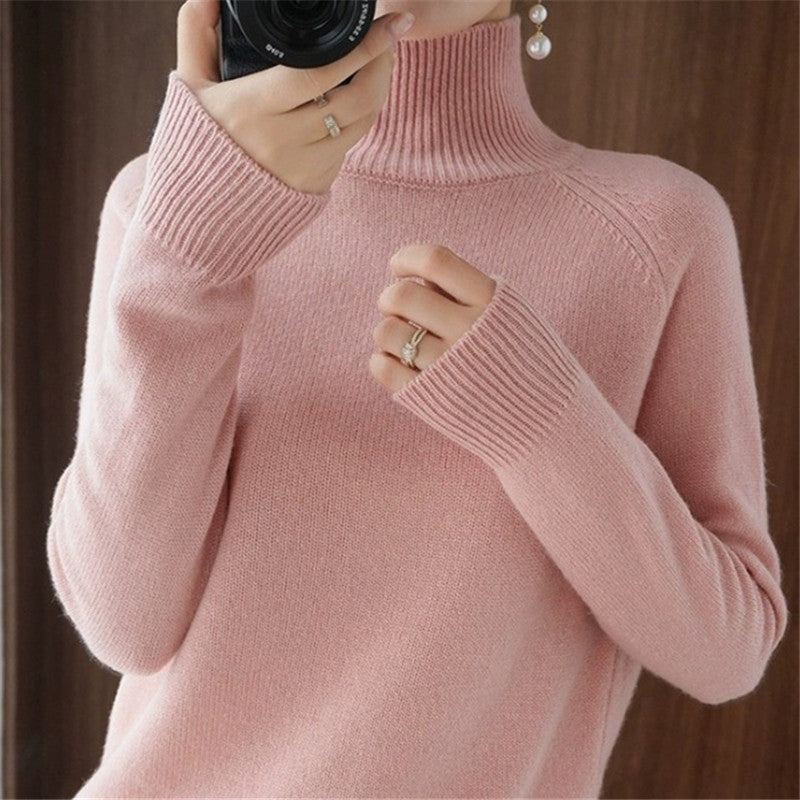 Women's Merino Wool Sweater Soft Turtleneck Elegance