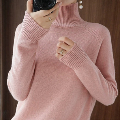 Women's Merino Wool Sweater Soft Turtleneck Elegance