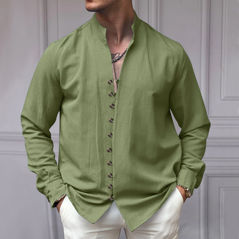 Men's Long-Sleeve Shirt Modern Buttons Elegant Design