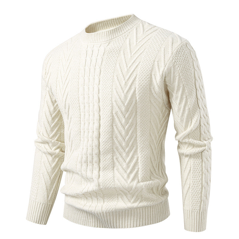 Men's Cable Knit Crew Neck Sweater
